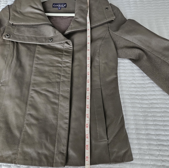 Genuine Leather Jacket Green Gray - Picture 10 of 17